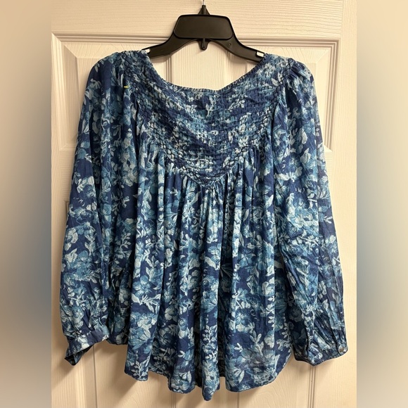Free People “We The Free” 100% Cotton Cool Meadow Printed Top Size Small - Picture 5 of 5